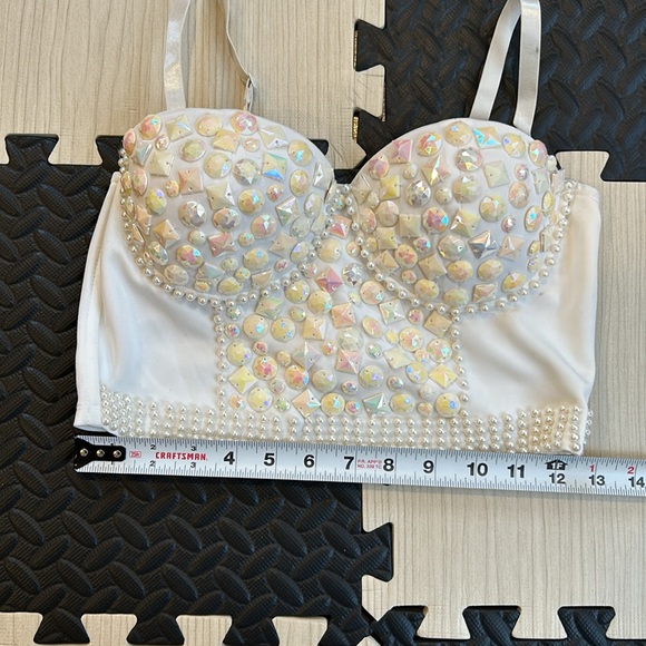 Windsor White gemmed corset top size small NWT - Picture 2 of 14